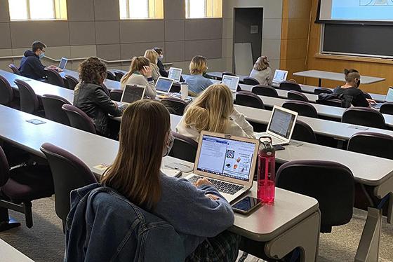 Photo of students working in a classroom